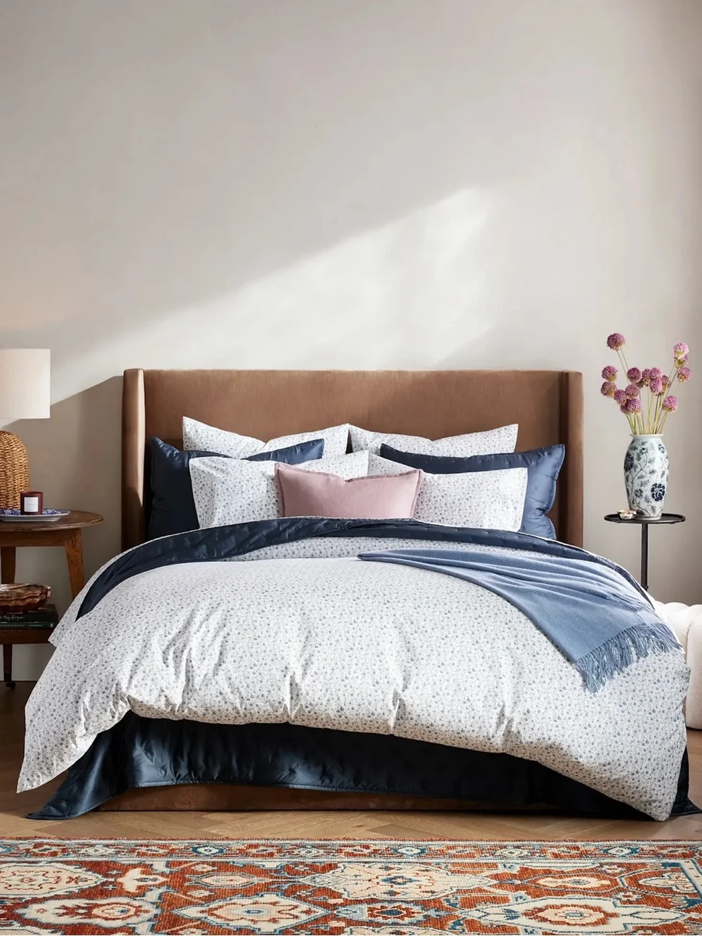 NWT Quince Organic Crisp Percale Floral Duvet Cover and Sham Set!